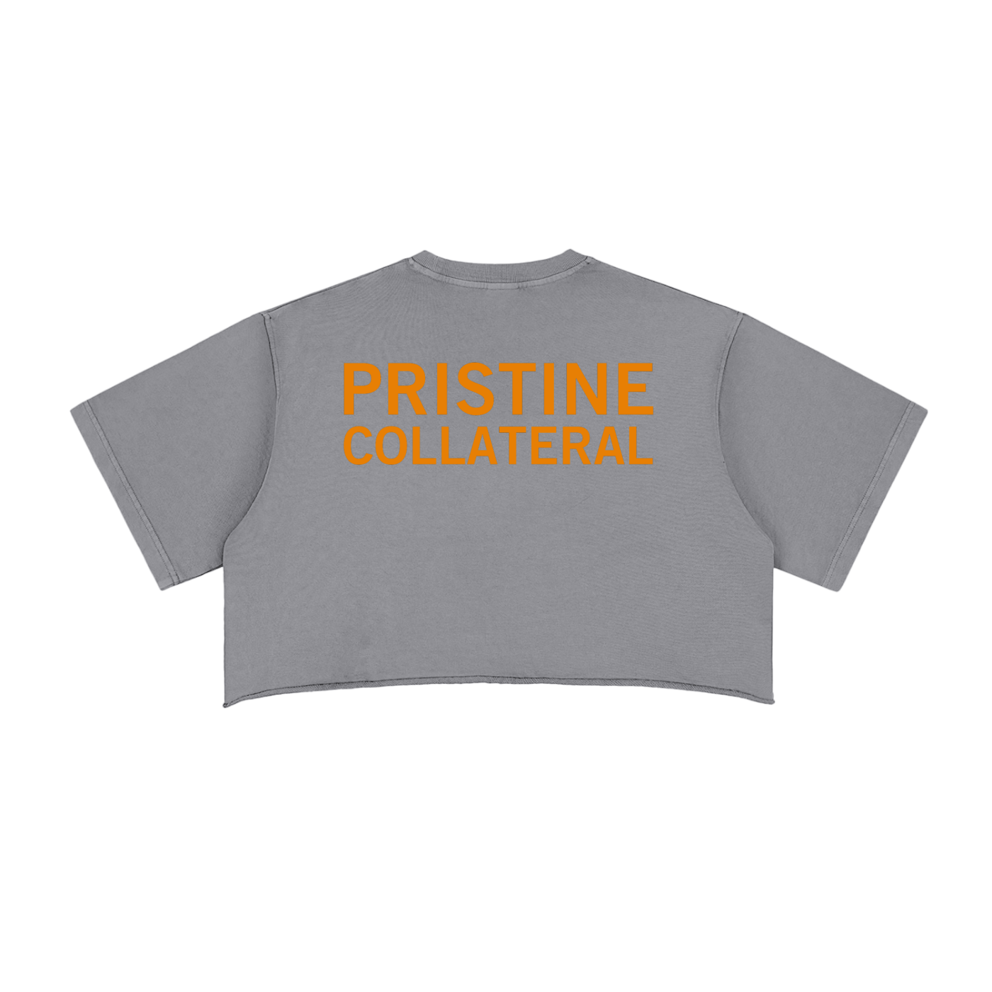 Pristine Collateral - Snow Washed Raw Edge Crop Top