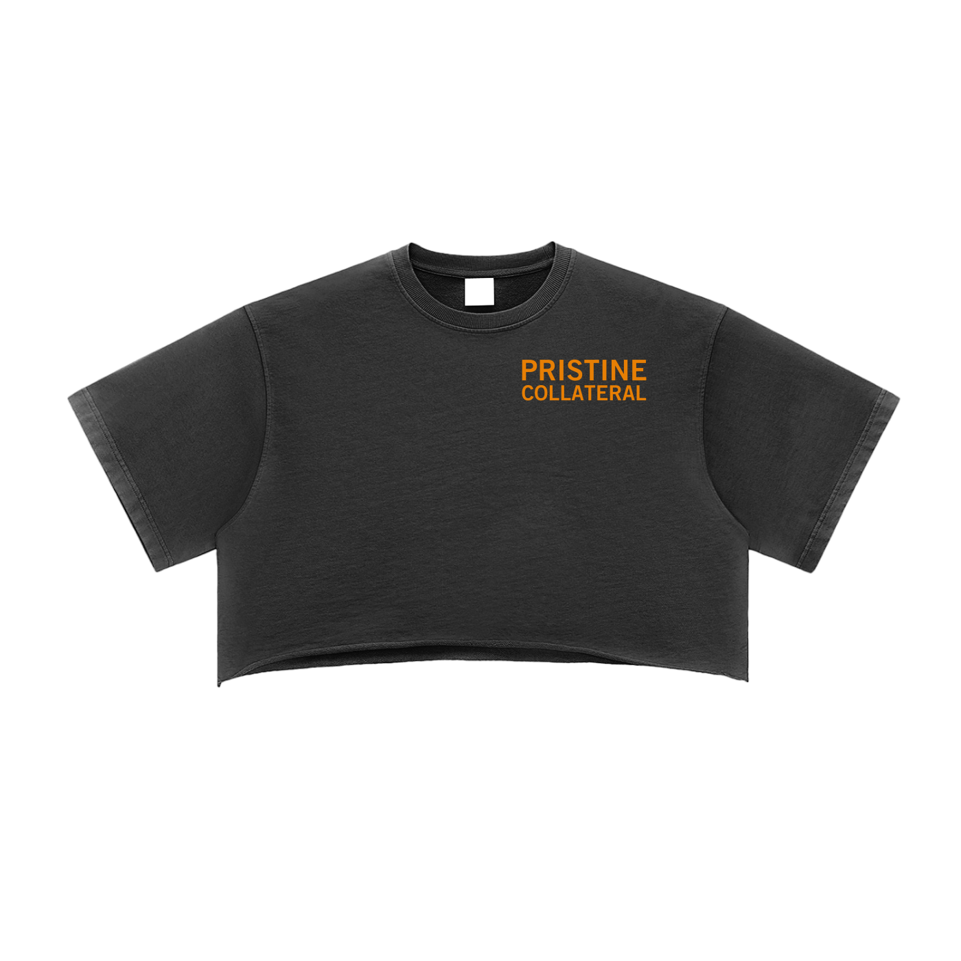 Pristine Collateral - Snow Washed Raw Edge Crop Top