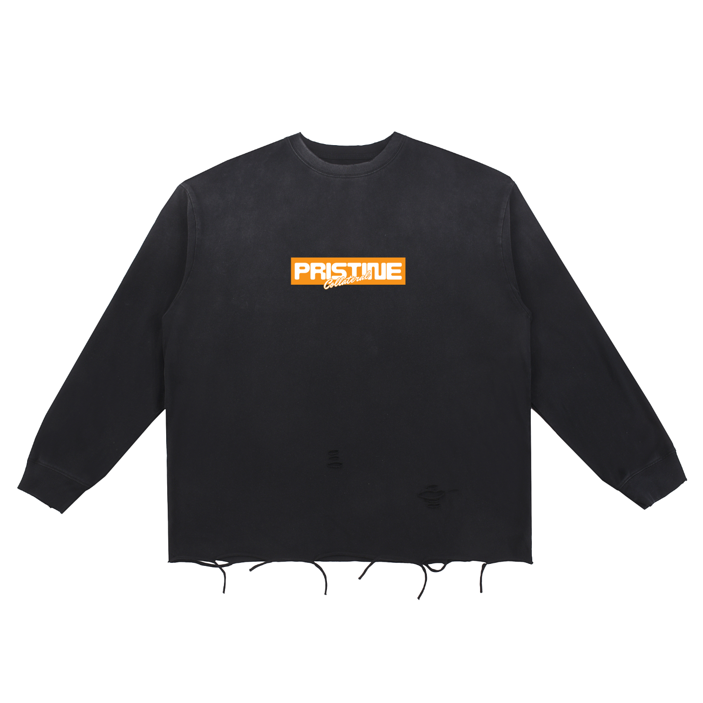 Pristine Collateral - Snow Wash Raw Edge Cotton T-Shirt