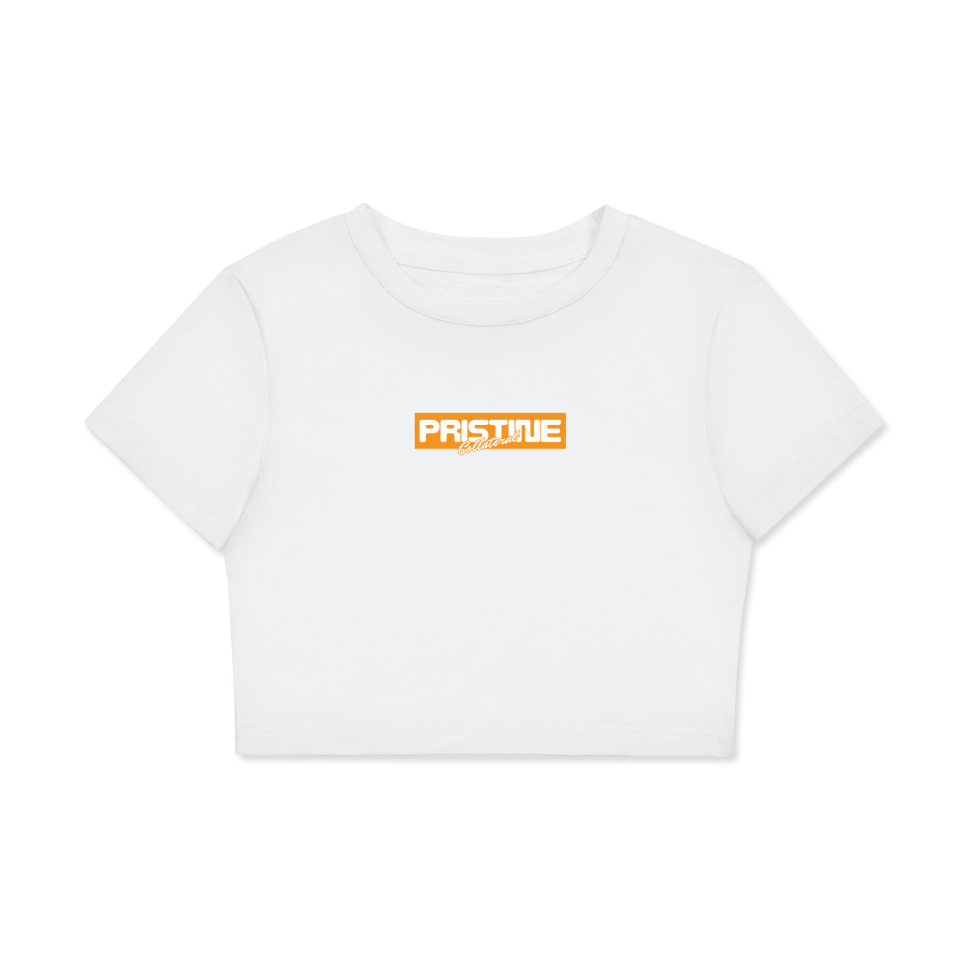 Pristine Collateral - Block Logo - Fitted Crop Cotton T-Shirt