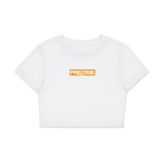 Pristine Collateral - Block Logo - Fitted Crop Cotton T-Shirt