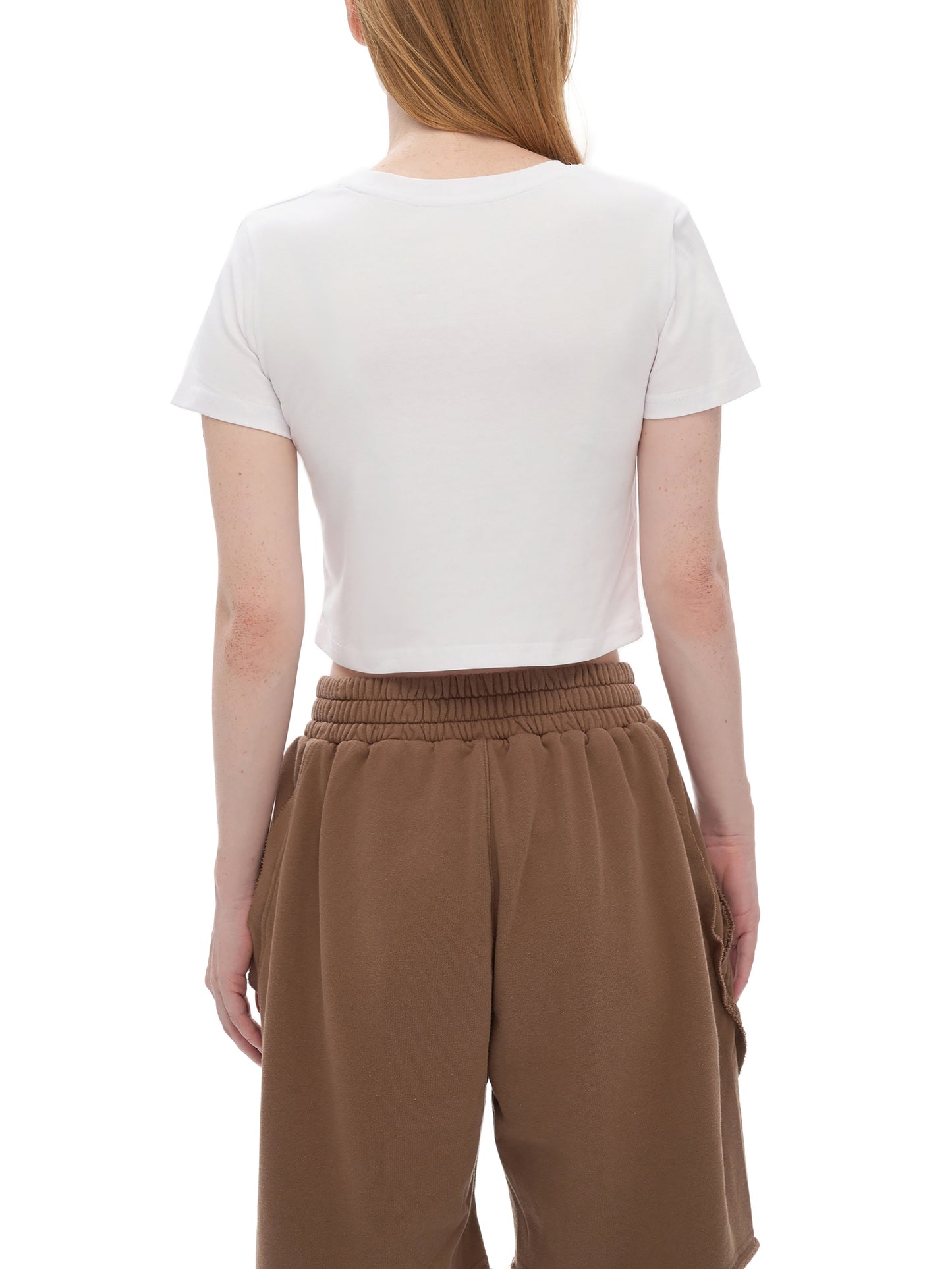 Pristine Collateral - Block Logo - Fitted Crop Cotton T-Shirt